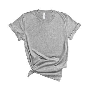 Bella + Canvas 3001CVC Unisex Jersey Tee. Athletic Heather (Light Gray) Color.